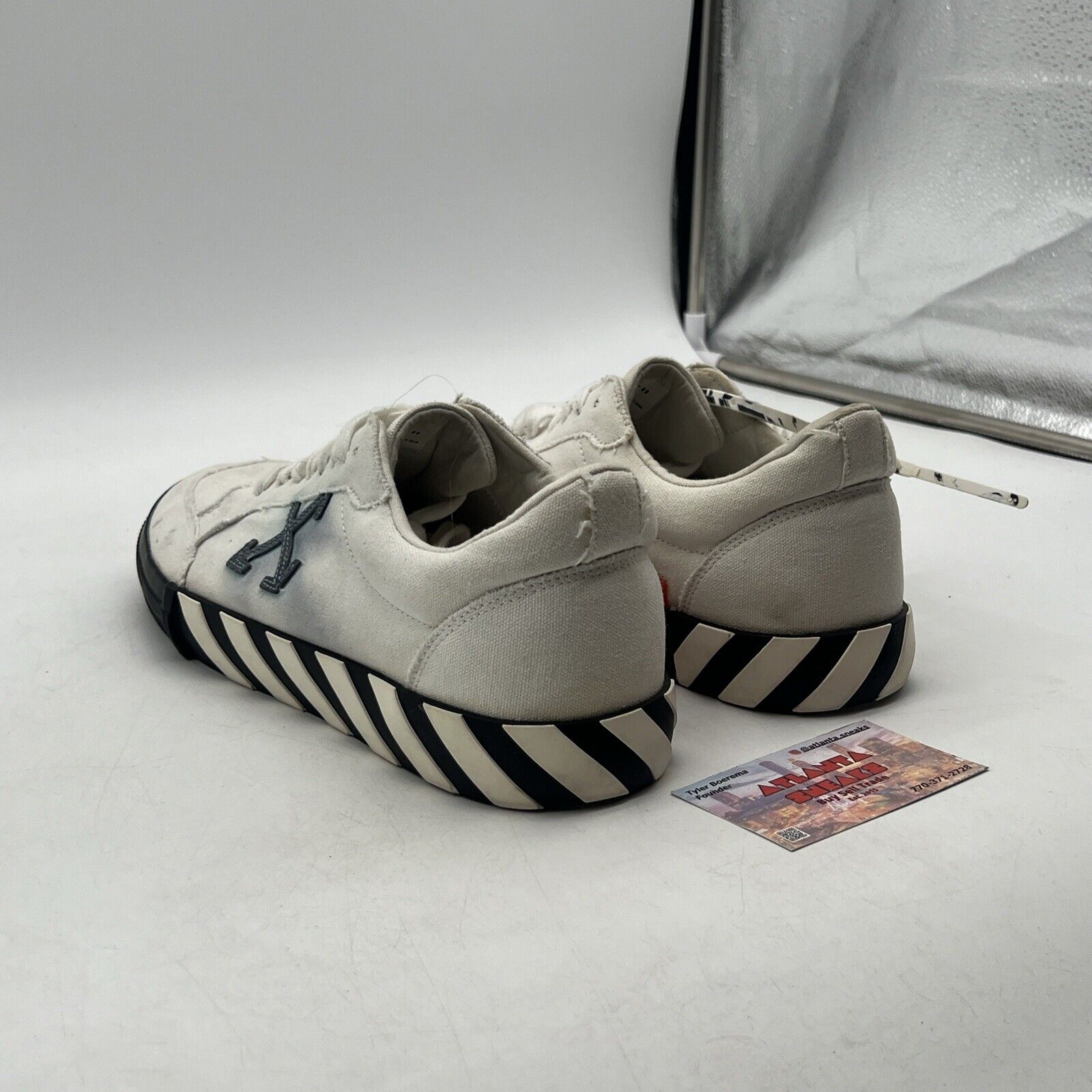 Size 11.5 - Off-White Vulc Sneaker 2020 White Black Light Blue