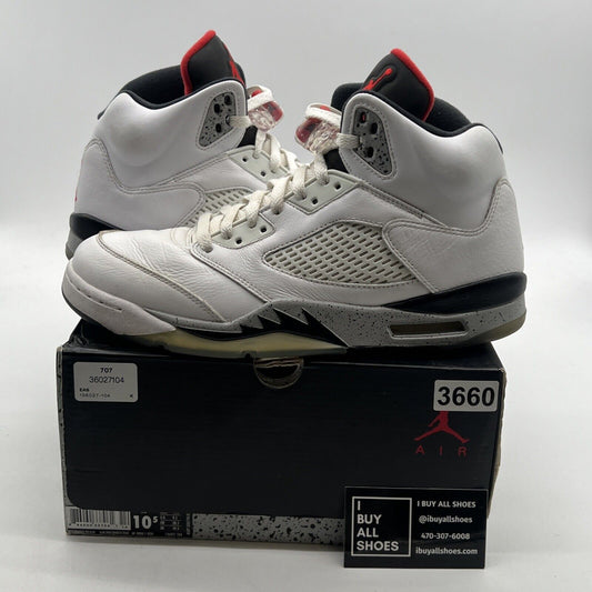 Size 10.5 - Air Jordan 5 Retro White Cement (136027-104)