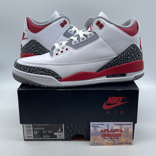 Size 9.5 - Jordan 3 Retro Mid Fire Red White Grey Leather Suede (DN3707-160)