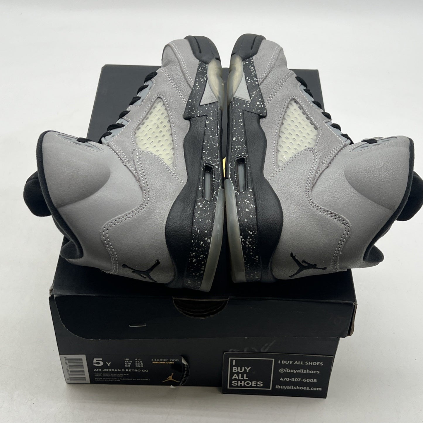 Size 5Y - Air Jordan 5 V Retro GS Wolf Grey (440892-008)