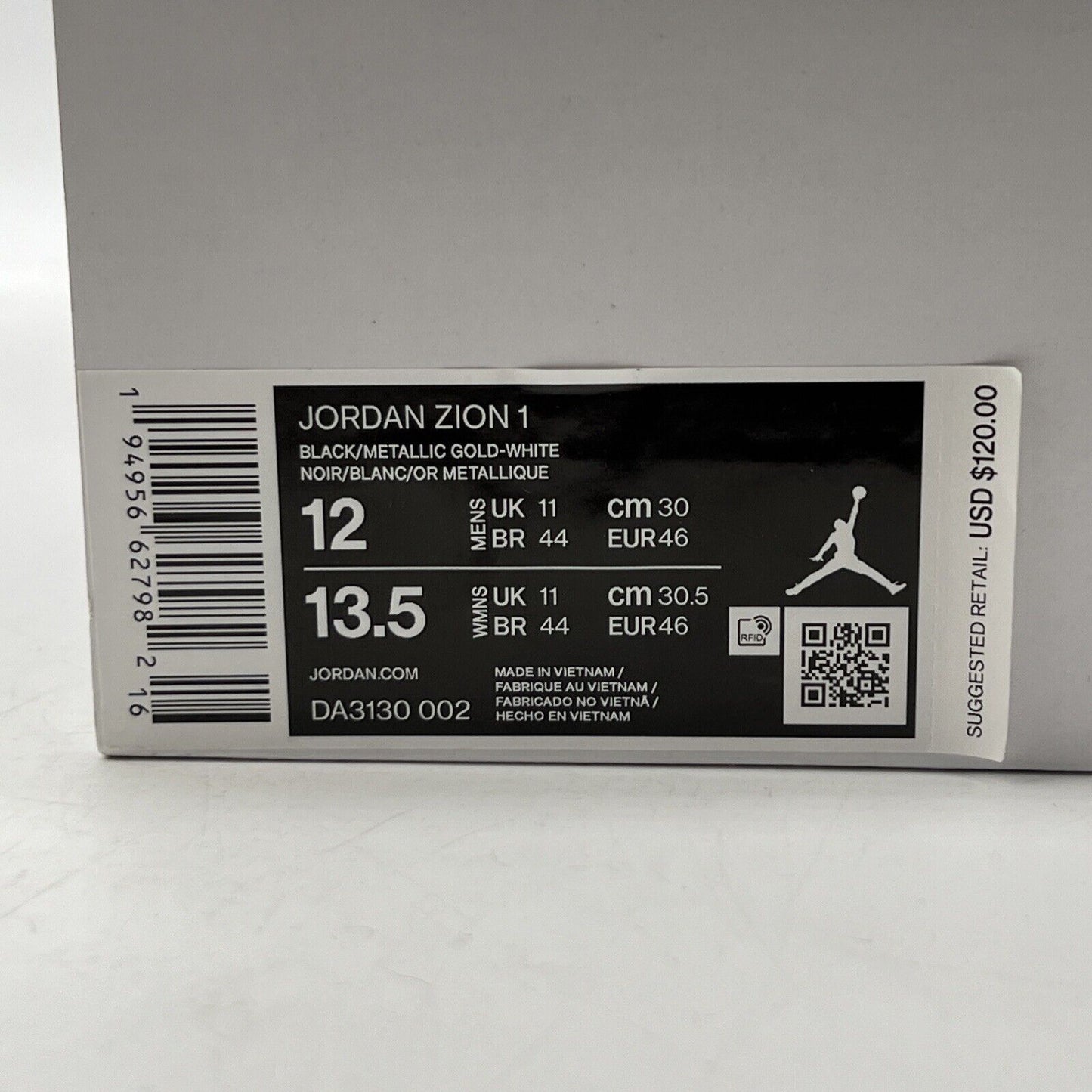 Size 12 - Air Jordan Zion 1 Gen Zion Black White Icey (DA3130-002)