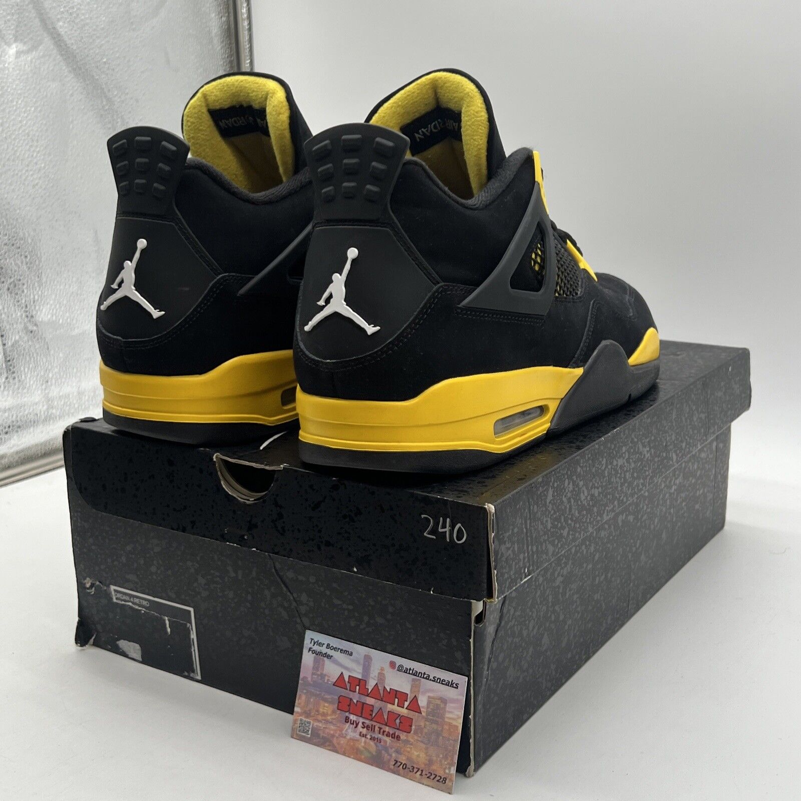 Size 13 - Jordan 4 Retro Mid Thunder Black Yellow Suede (DH6927-017)