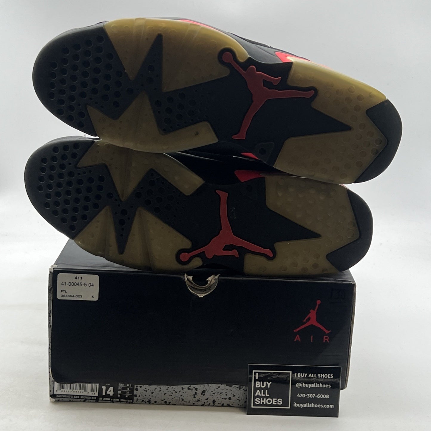 Size 14 - Air Jordan 6 Retro Infrared Black 2014 (384664-023)