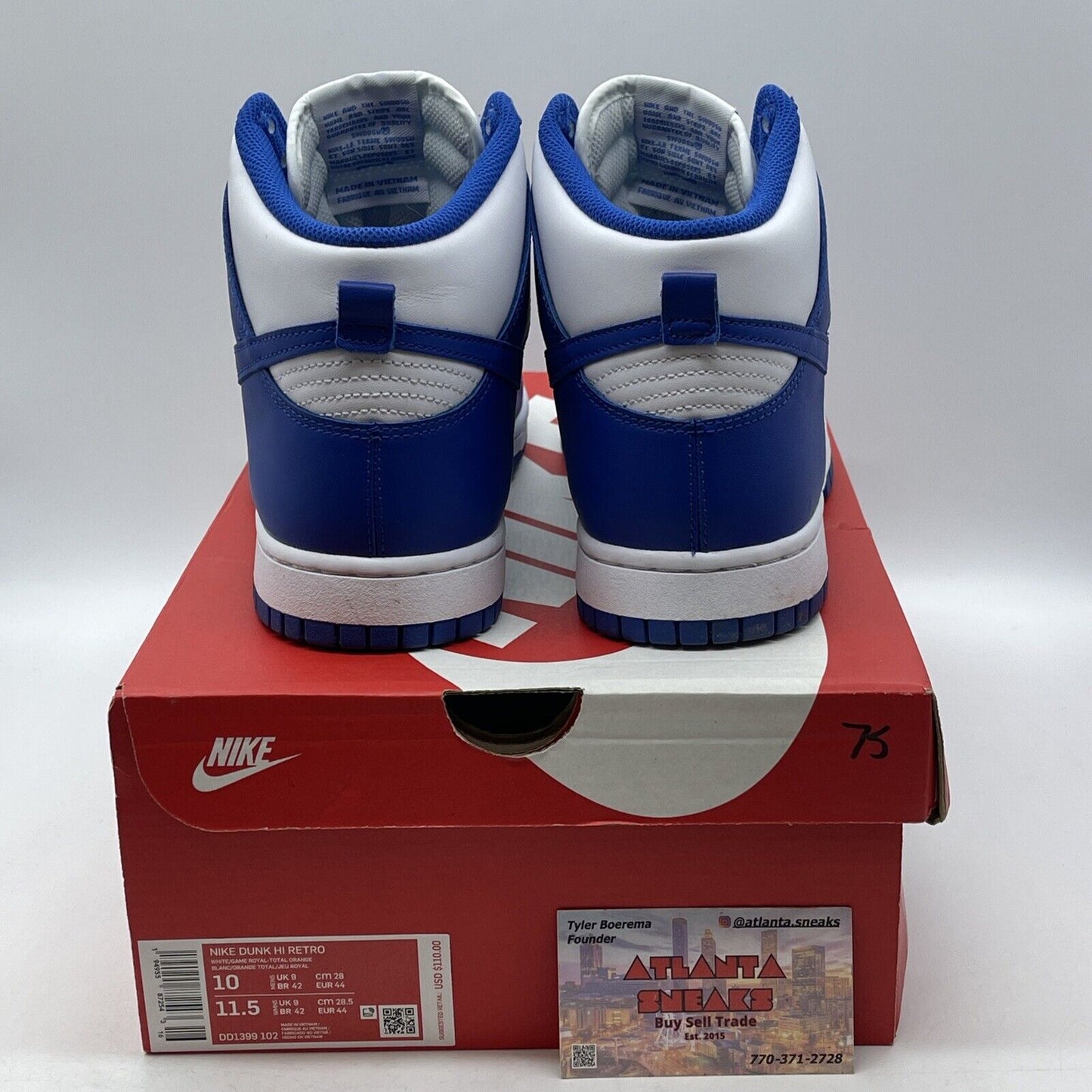 Size 10 - Nike Dunk 2021 High Kentucky Blue White Leather (DD1399-102)