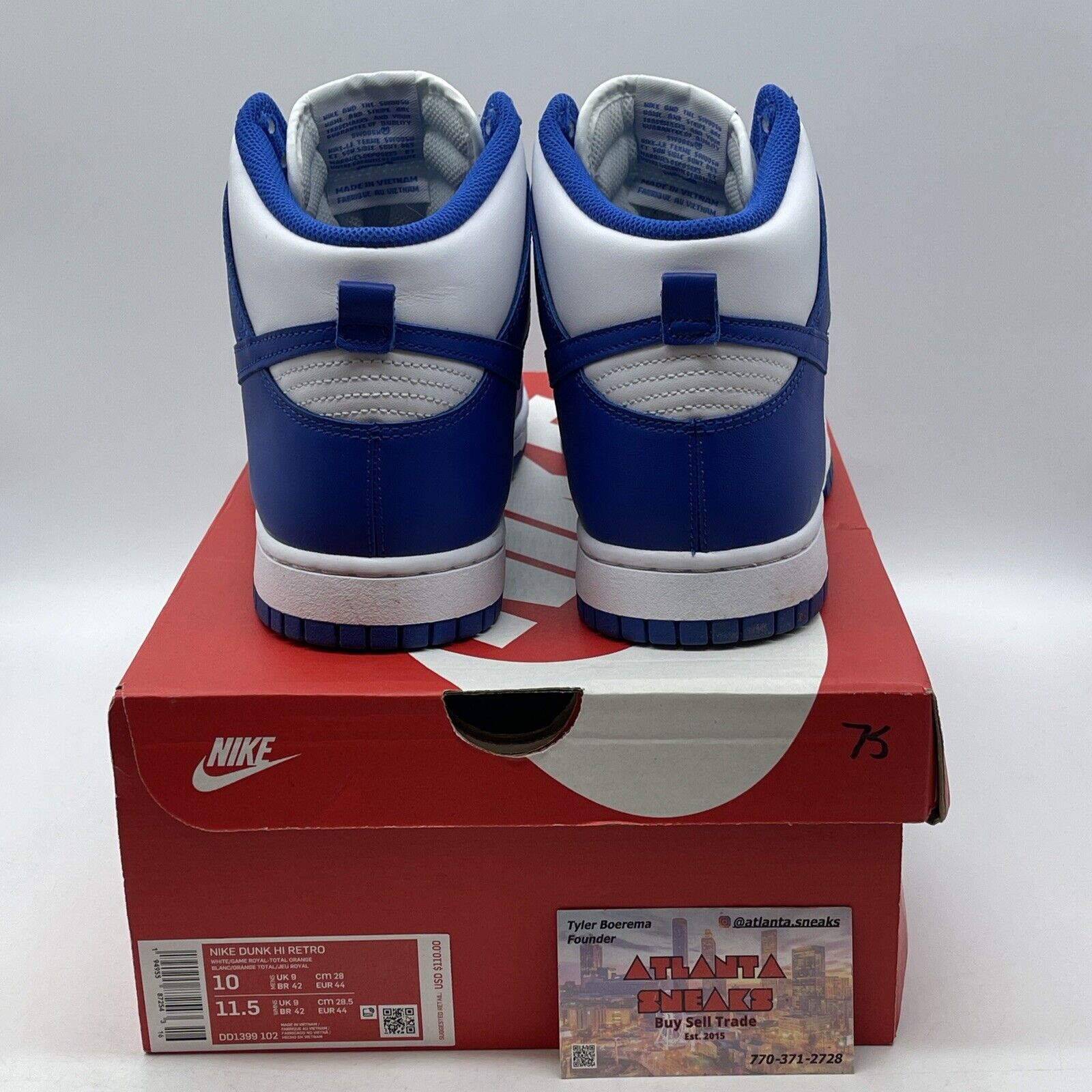 Size 10 - Nike Dunk 2021 High Kentucky Blue White Leather (DD1399-102)