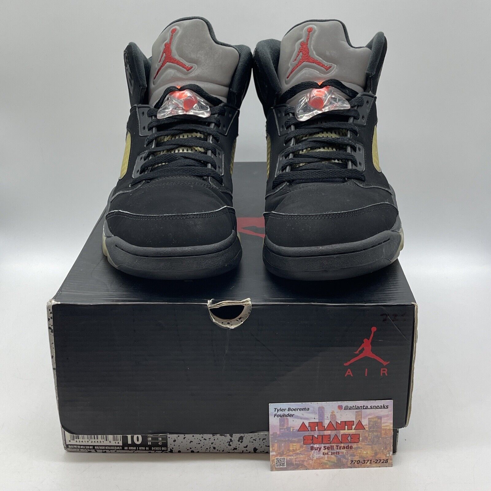 Size 10 - Jordan 5 OG Mid Metallic Silver Black Suede (845035-003)