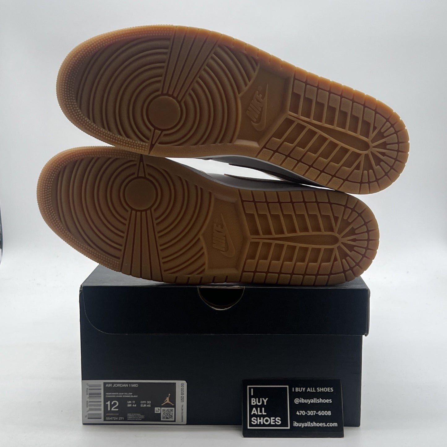 Size 12 - Air Jordan 1 Mid Tan Gum (554724-271)