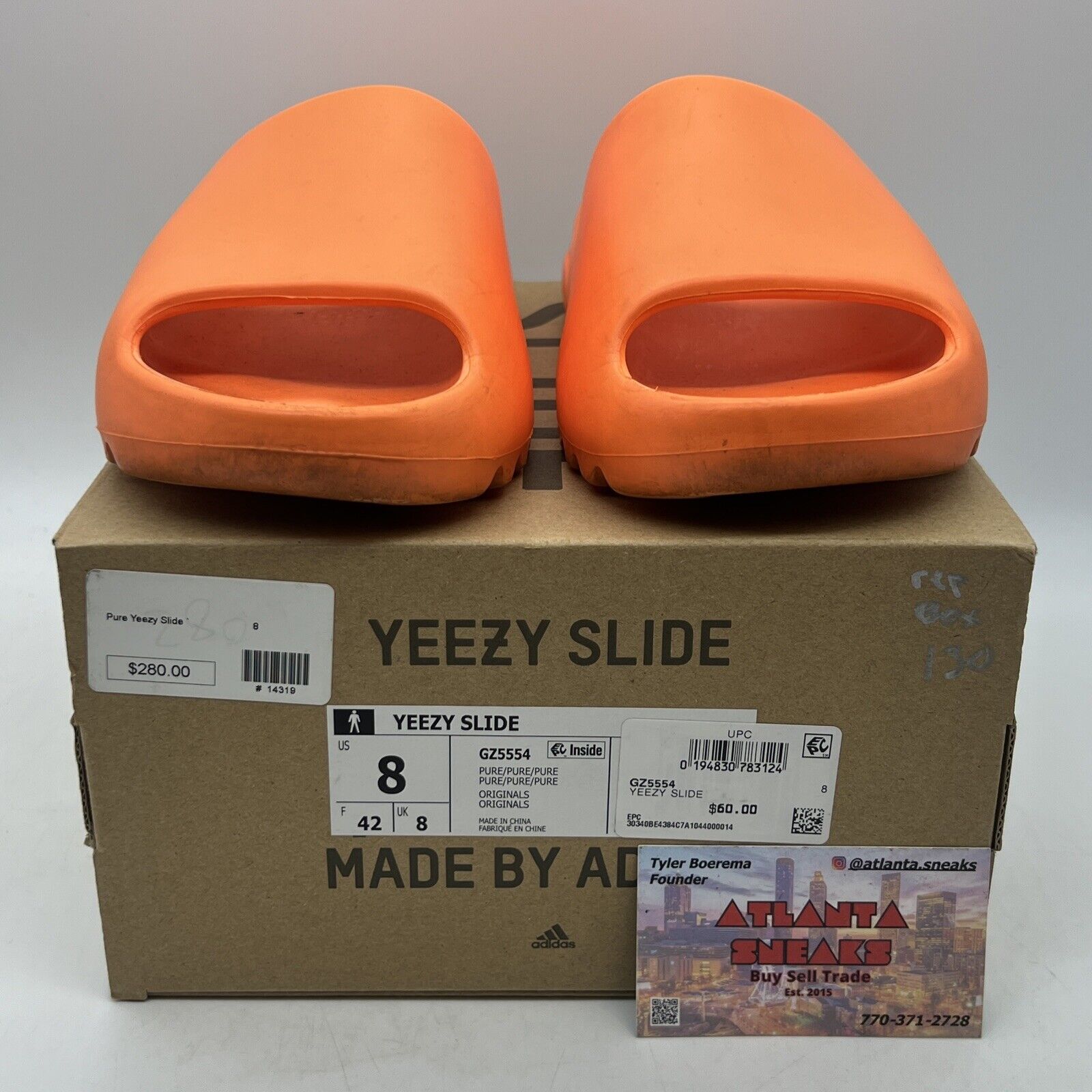 Adidas Yeezy Slide Enflame Orange GZ0953 Size 8 (GZ0953)