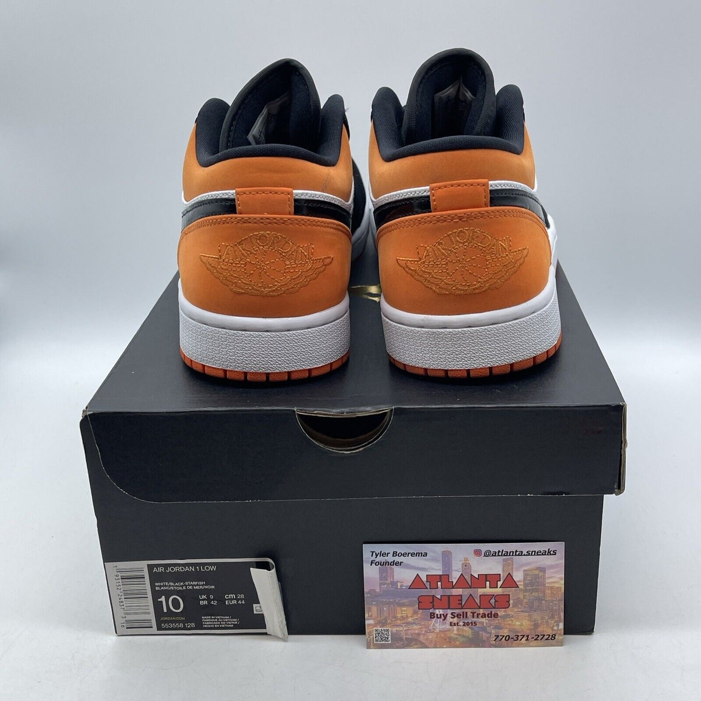 Size 10 - Air Jordan 1 Low Shattered Backboard Orange Black Suede (553558-128)