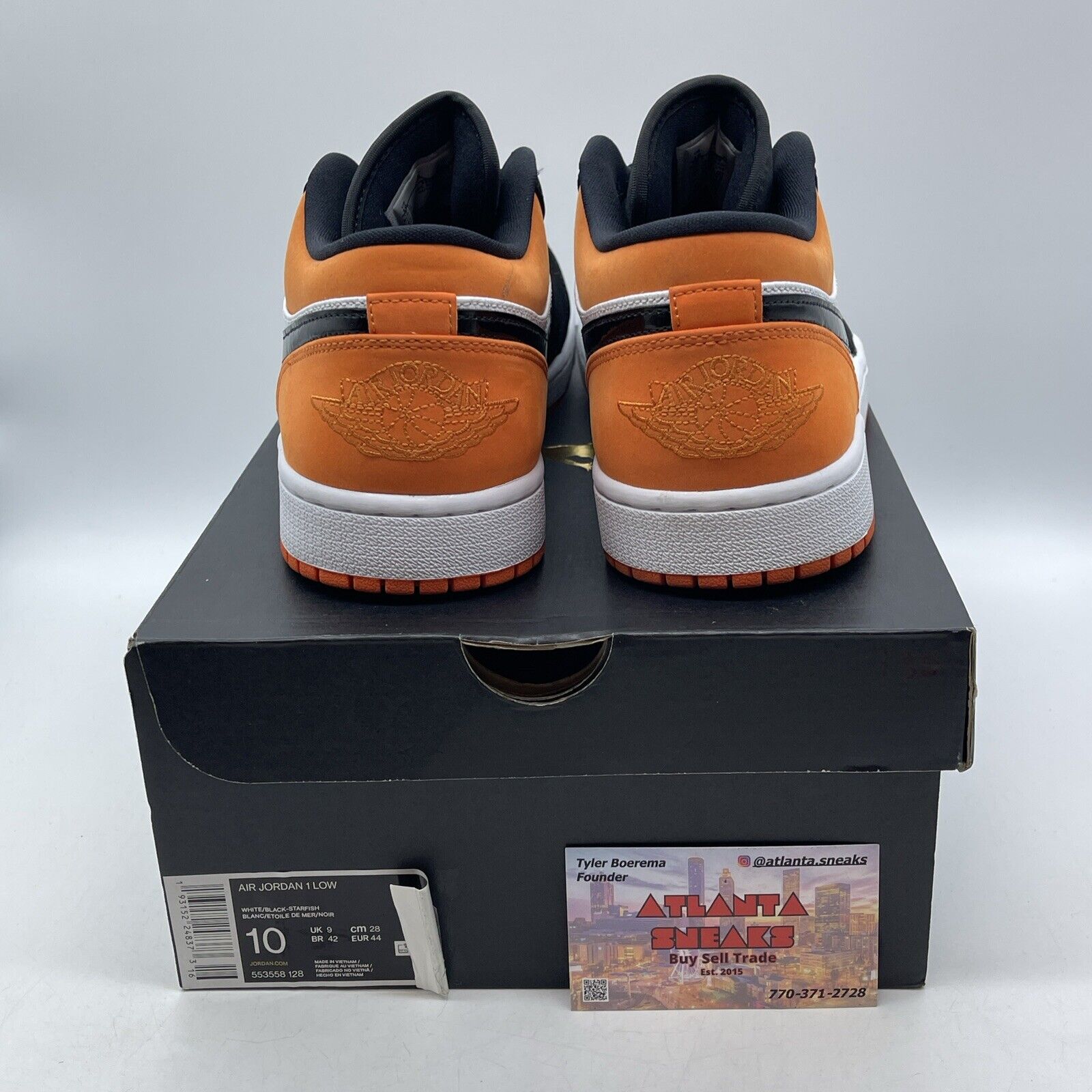 Size 10 - Air Jordan 1 Low Shattered Backboard Orange Black Suede (553558-128)