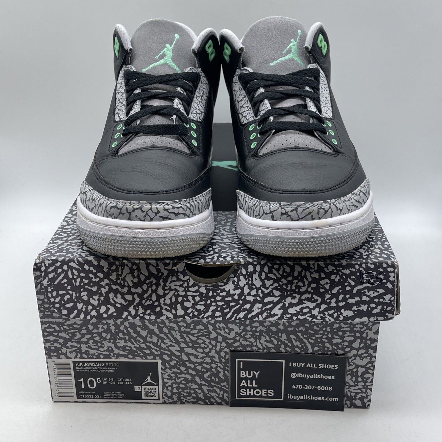 Size 10.5 - Air Jordan 3 Retro Green Glow (CT8532-031)