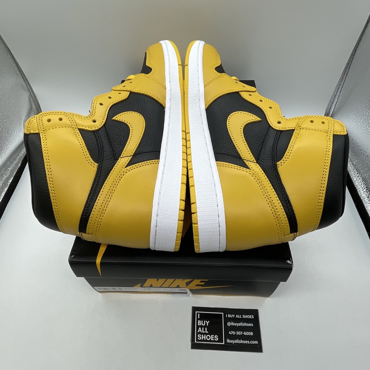 Size 10.5 - Air Jordan 1 Retro OG High Pollen Yellow Black Suede (555088-701)