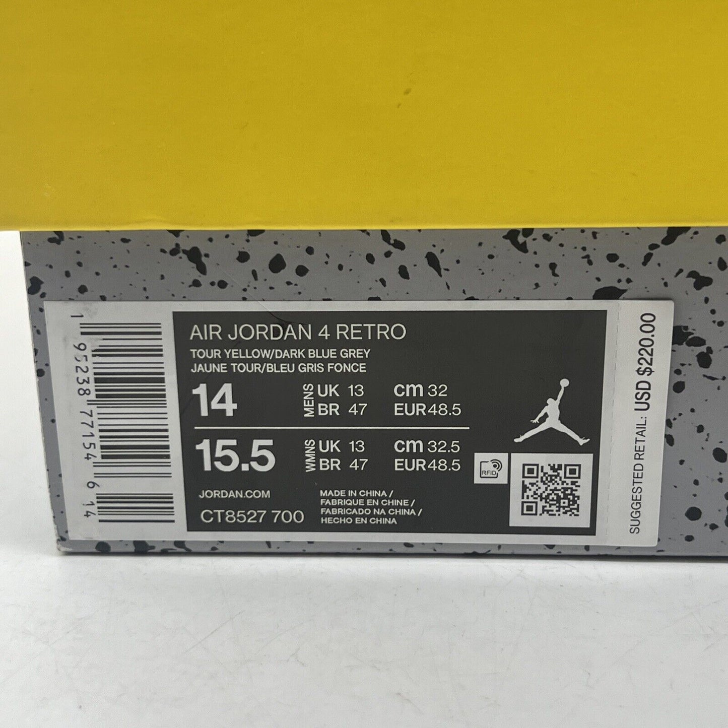 Size 14 - Jordan 4 Retro Mid Lightning Grey White (CT8527-700)