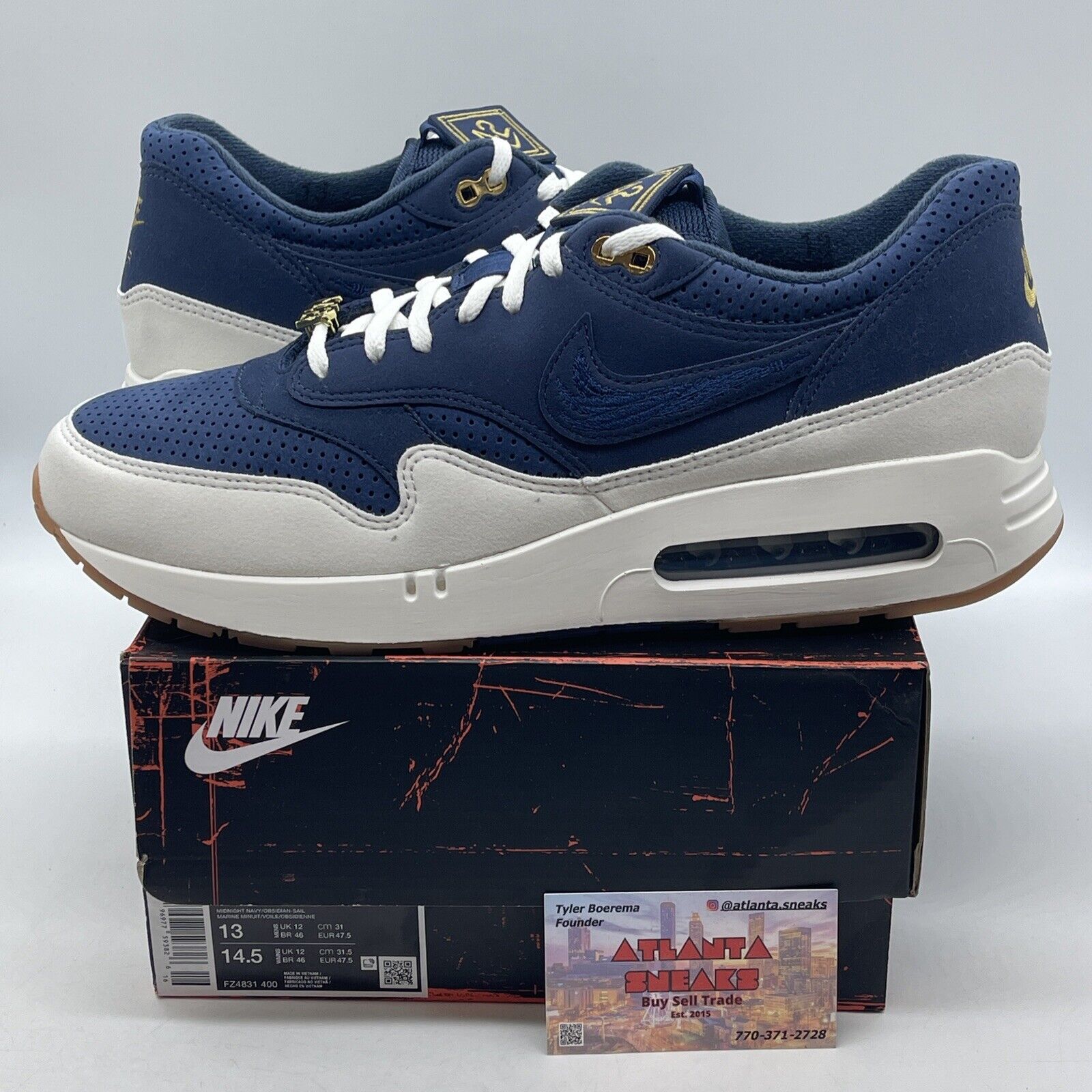 Size 13 - Nike Air Max 1 '86 OG Big Bubble - Jackie Robinson Suede (FZ4831-400)