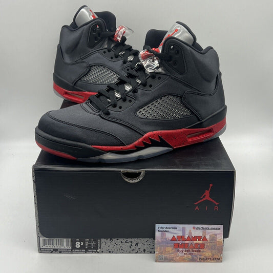 Size 8.5 - Air Jordan 5 Retro Satin Bred Brand New Og All Red Icey Black DS