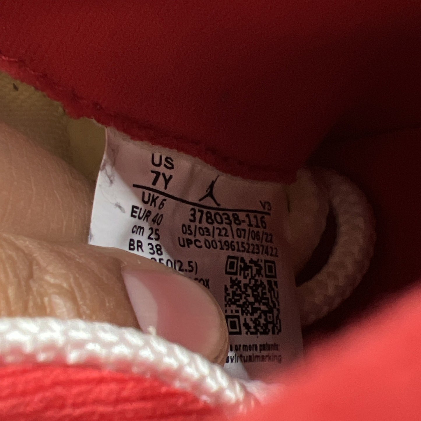 Size 7Y- Air Jordan 11 Retro High Cherry (378038-116)