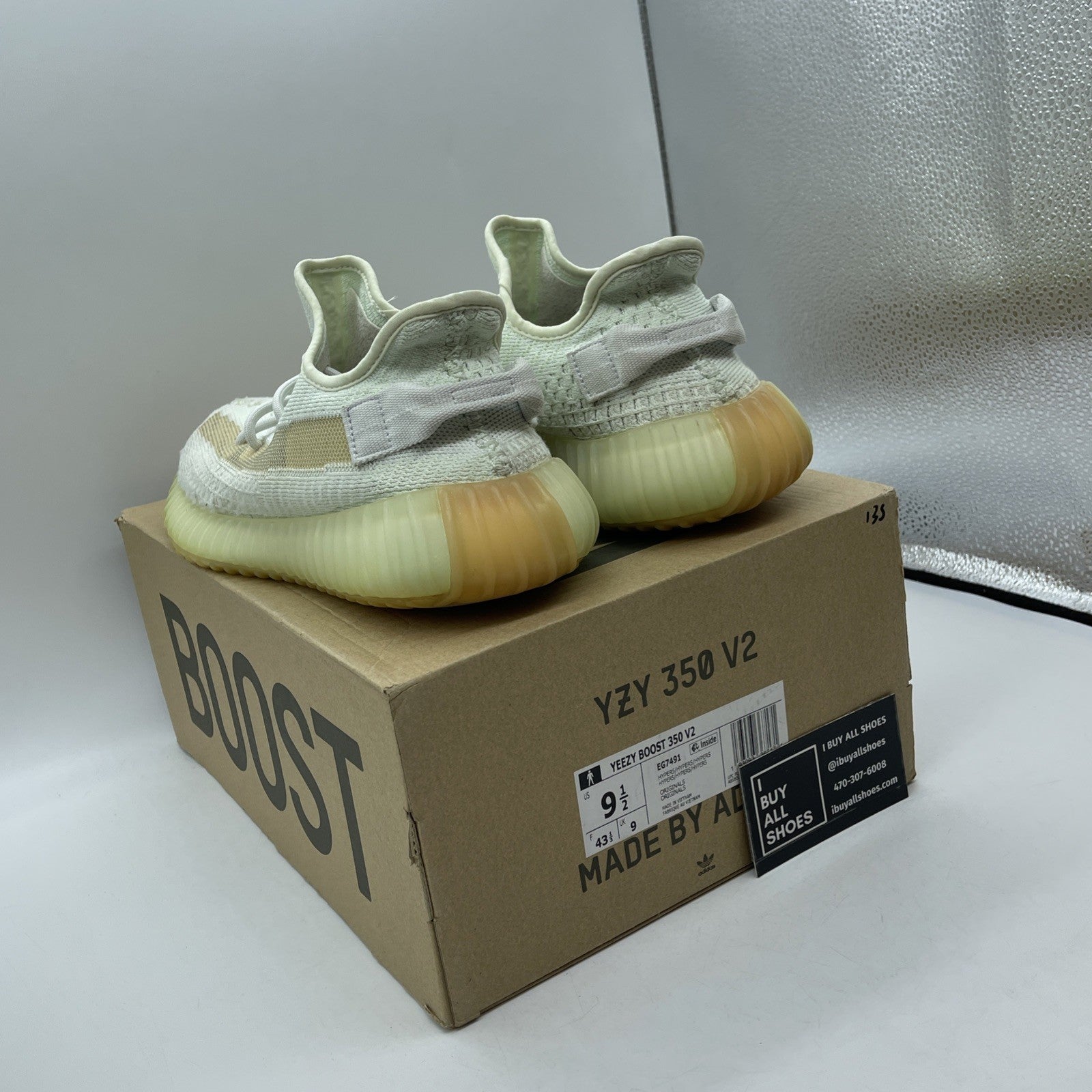 Size 9.5 - adidas Yeezy Boost 350 V2 Low Hyperspace White Suede (EG7491)
