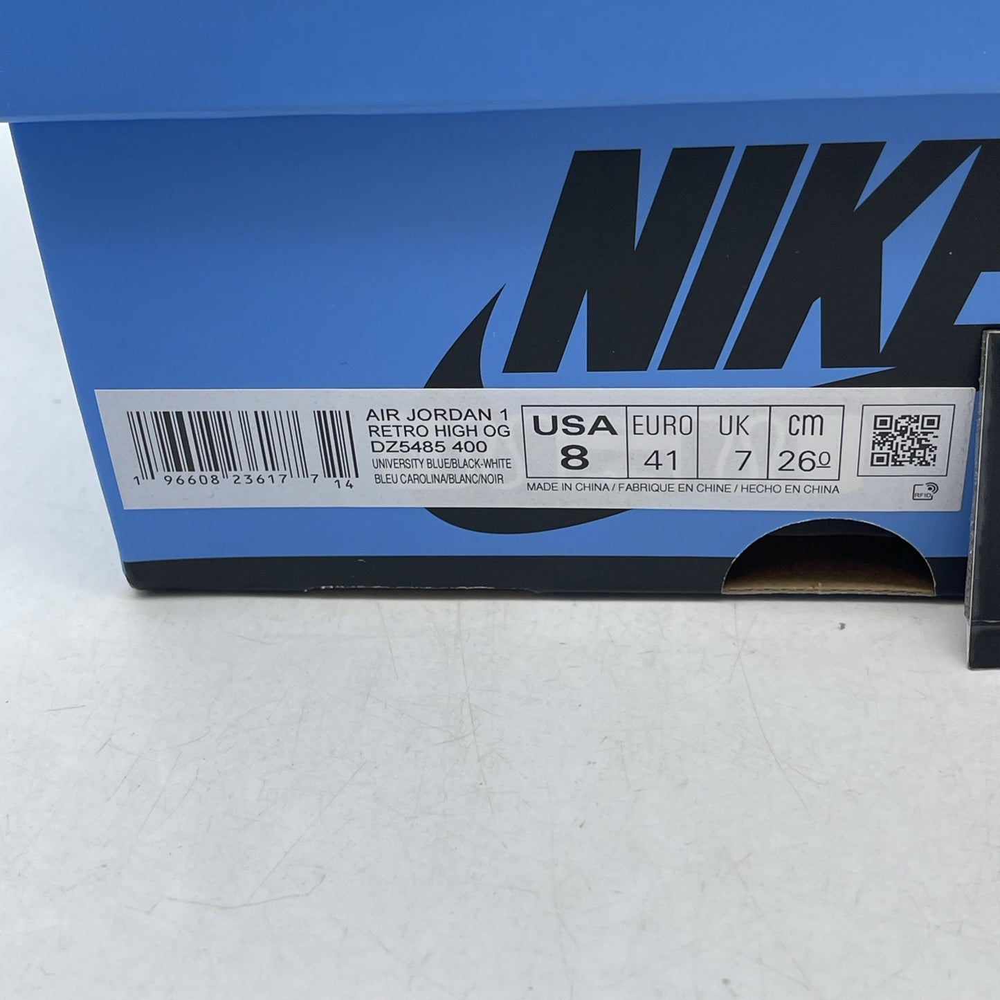 Size 8 - Air Jordan 1 Retro OG High UNC Toe (DZ5485-400)