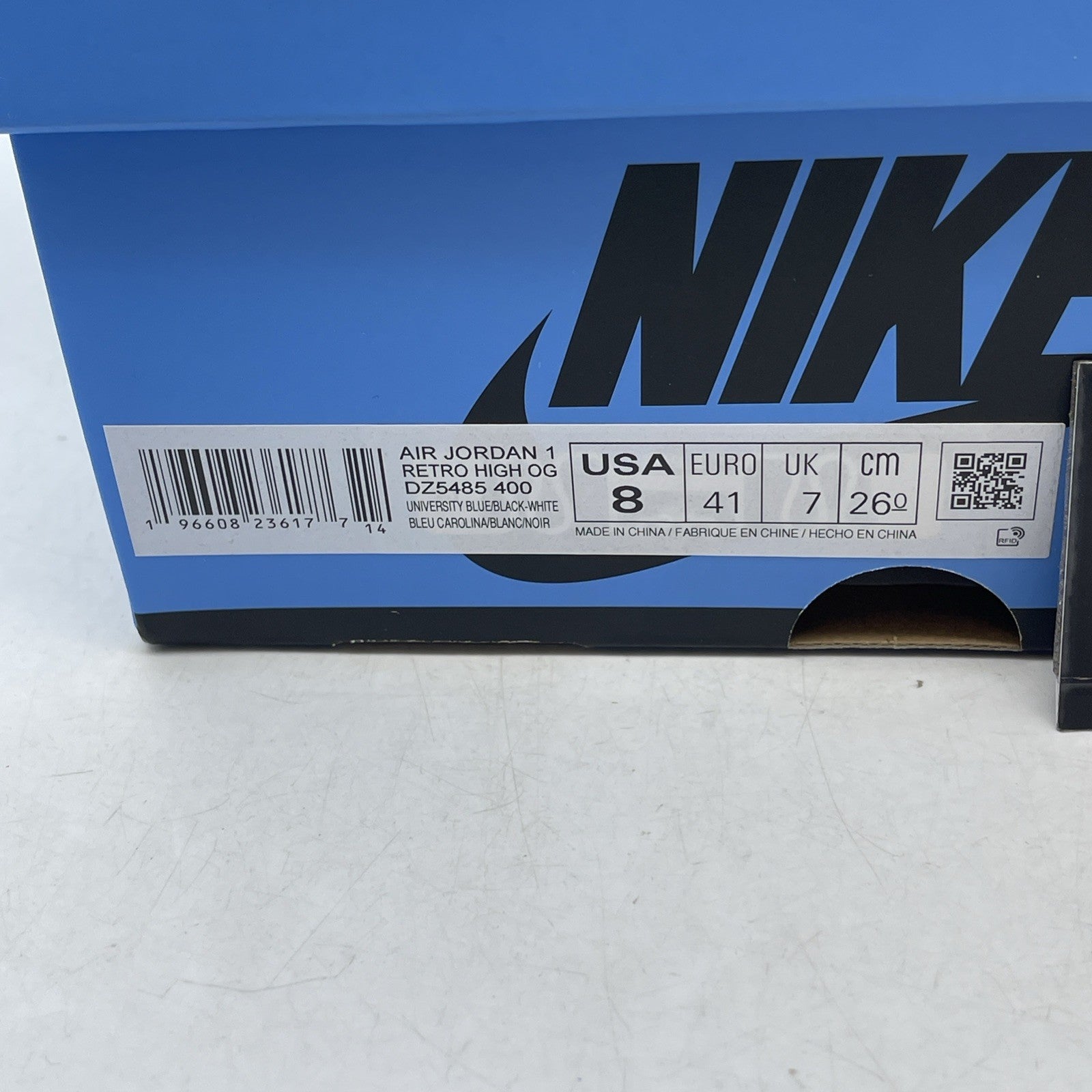 Size 8 - Air Jordan 1 Retro OG High UNC Toe (DZ5485-400)