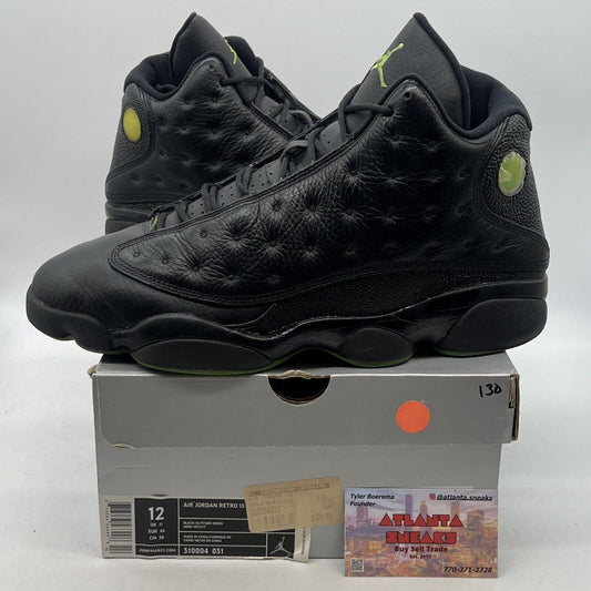 Size 12 - Air Jordan 13 Retro 2005 Altitude Black Green Leather (310004-031)