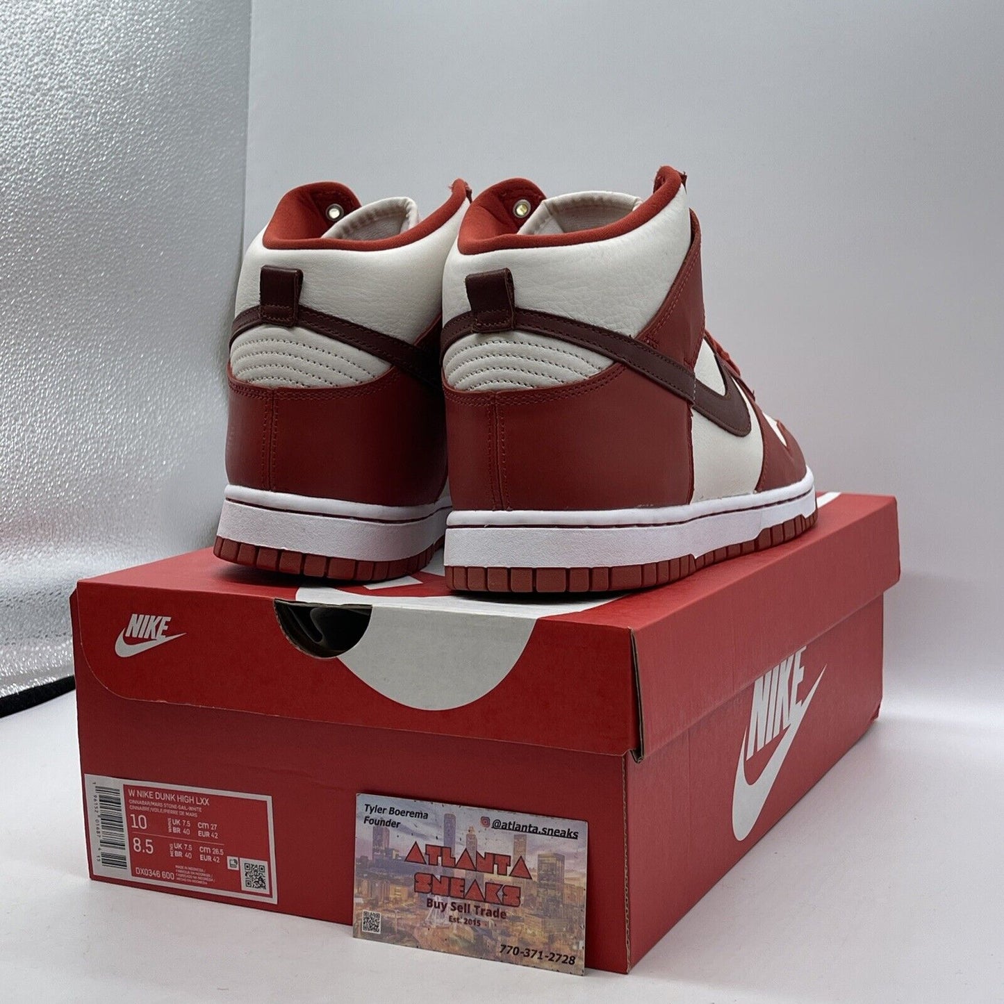 Size 10W - Nike Dunk LXX High Cinnabar Red White Leather (DX0346-600)