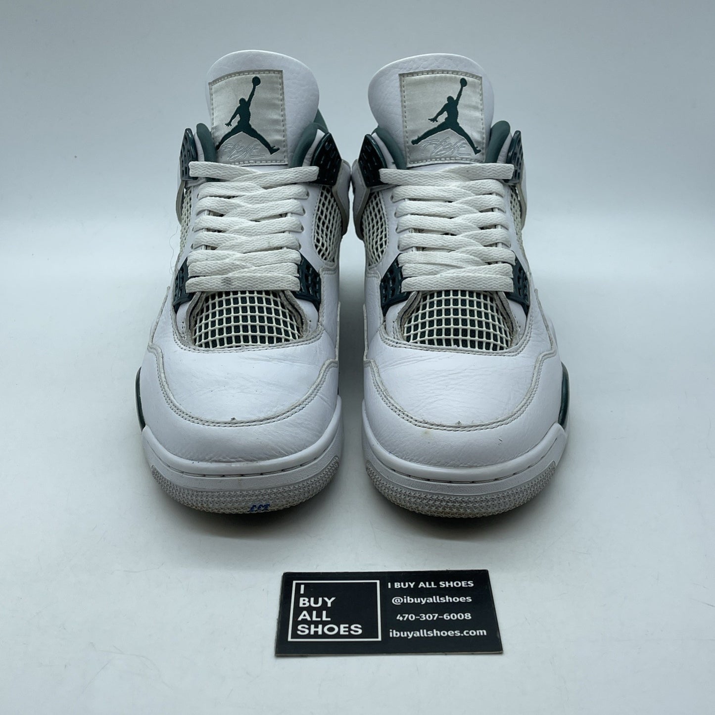 Size 9.5 - Air Jordan 4 Retro Oxidized Green White Leather (FQ8138-103)