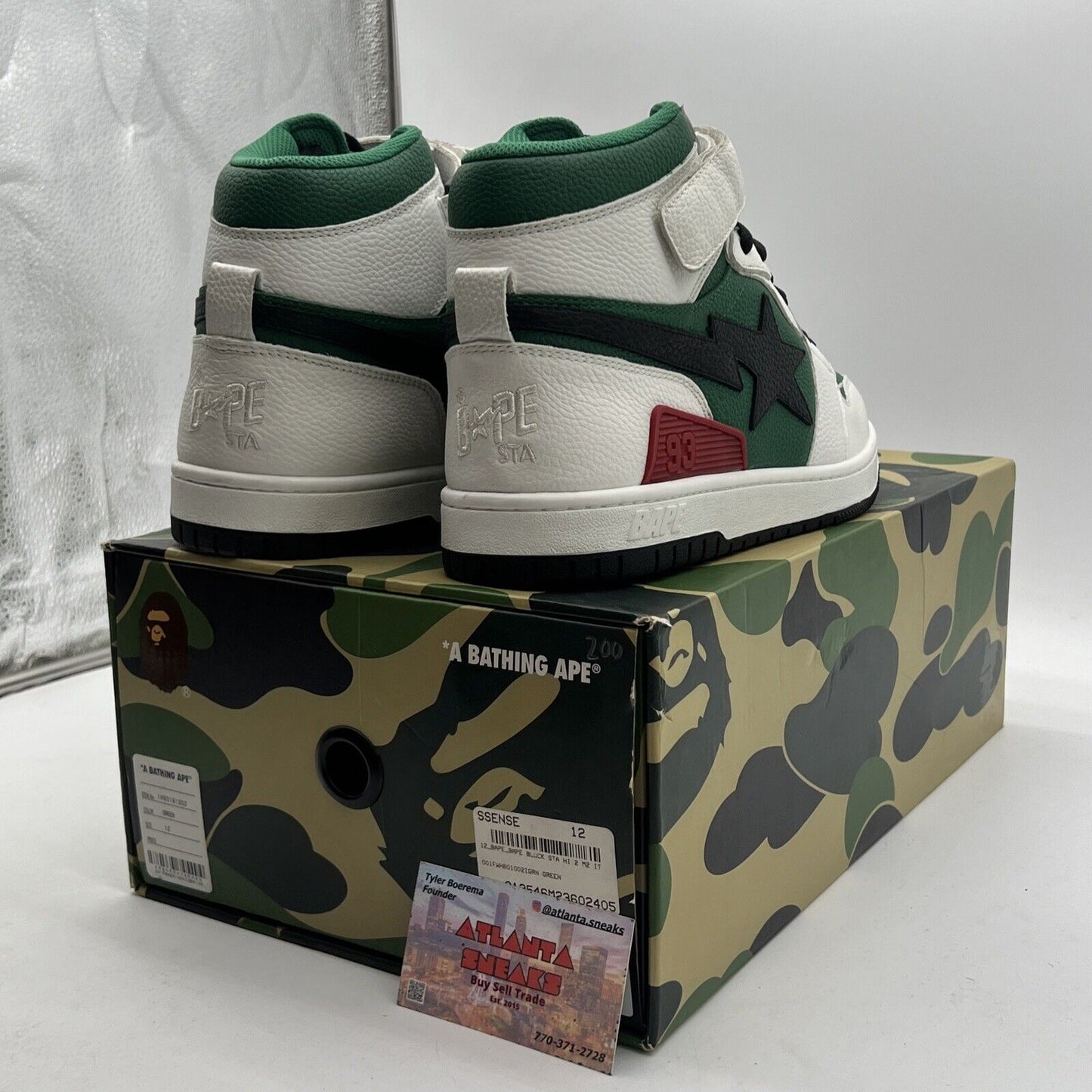 Size 12 - Bape block sta hi green white Style (1H8019002)