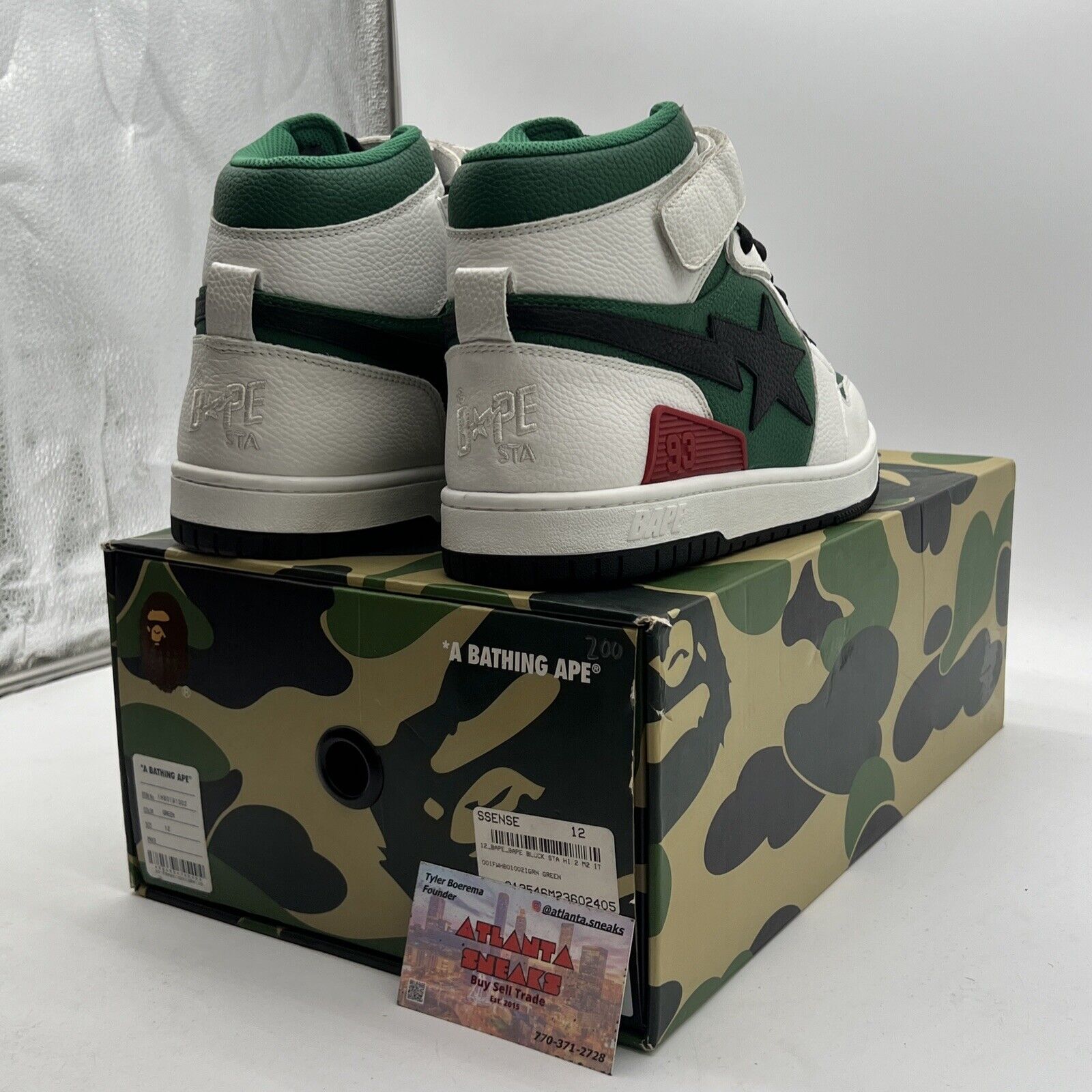 Size 12 - Bape block sta hi green white Style (1H8019002)