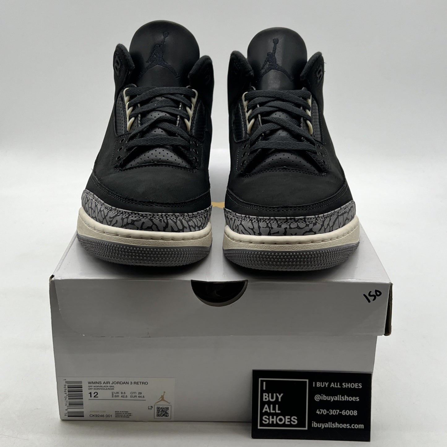 Size 12W - Air Jordan 3 Retro Off Noir W (CK9246-001)