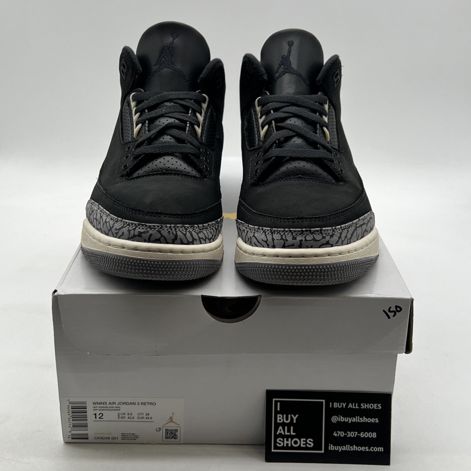 Size 12W - Air Jordan 3 Retro Off Noir W (CK9246-001)