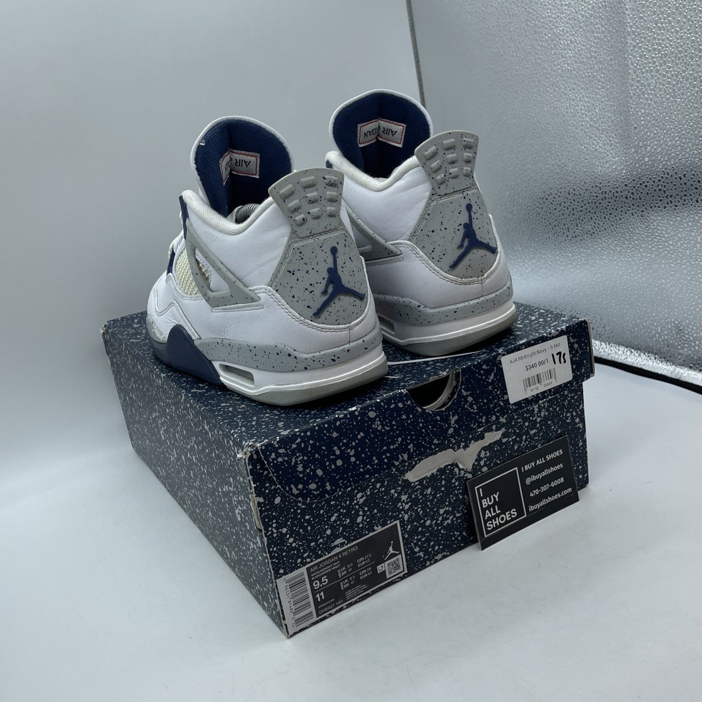 Size 9.5 - Jordan 4 Retro Mid Midnight Navy White Grey Leather (DH6927-140)