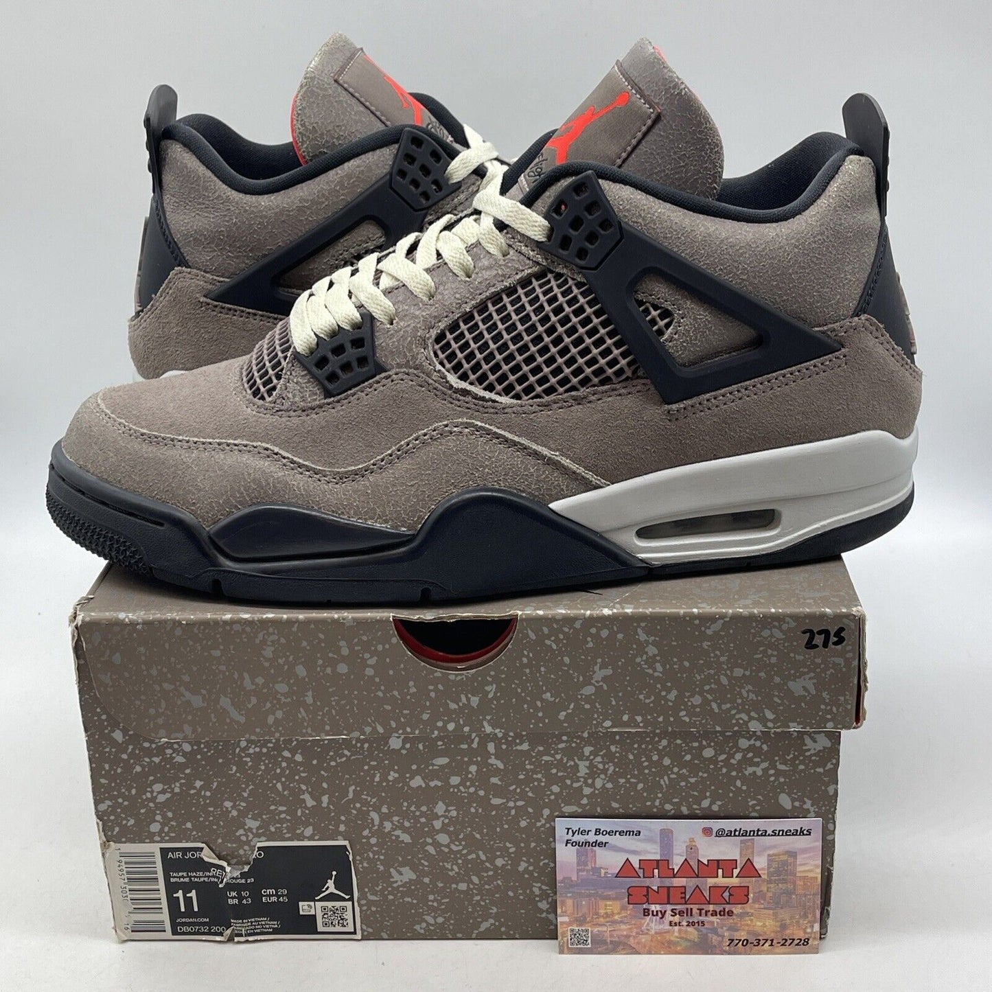 Size 11 - Jordan 4 Retro Mid Taupe Haze Brown Black Suede Leather (DB0732-200)