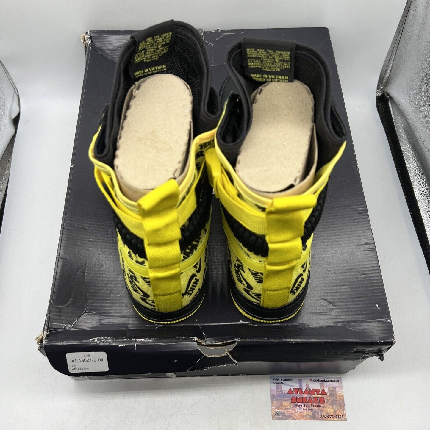 Size 13 - Nike SF Air Force 1 Dynamic Yellow Black Leather (AR1955-001)