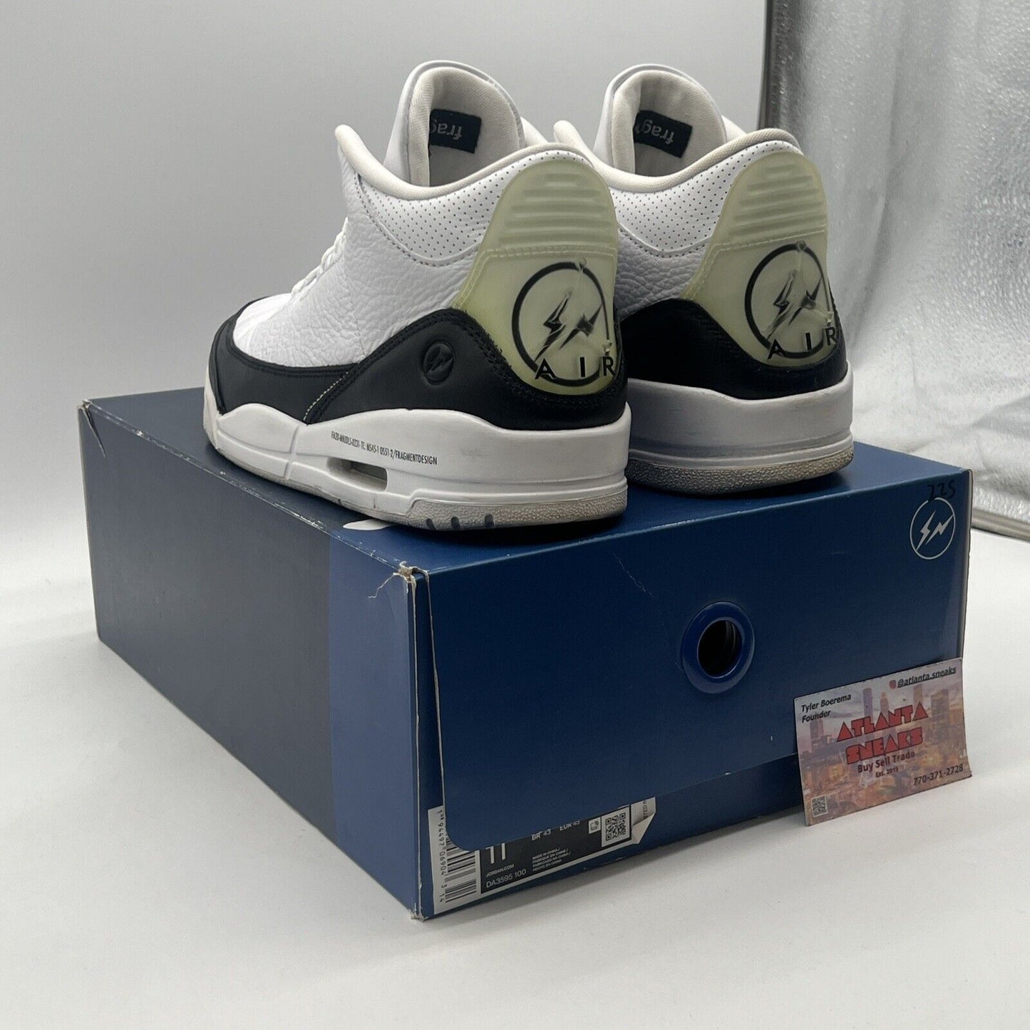 Size 11 - Jordan 3 Retro SP x Fragment Design Mid White Leather (DA3592-100)