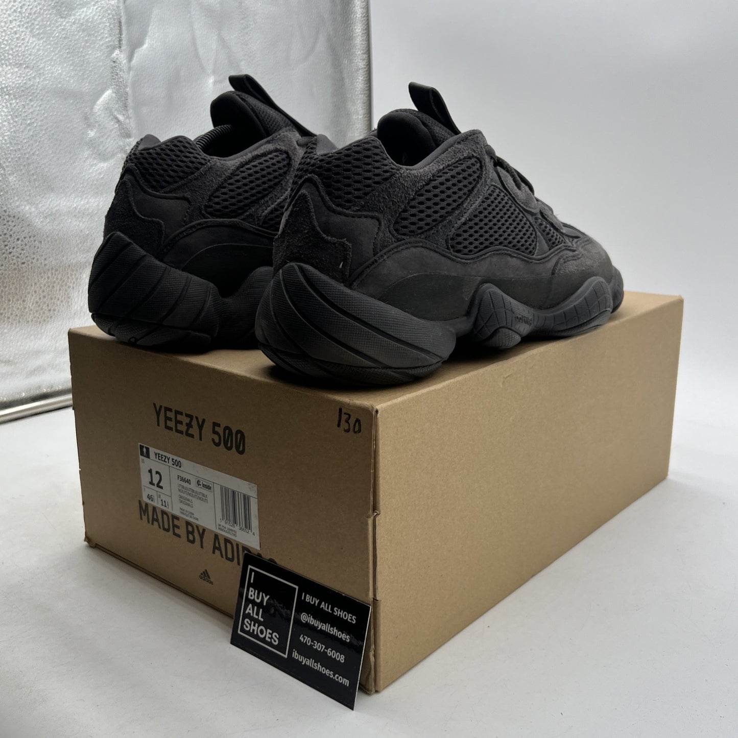 Size 12 - adidas Yeezy 500 Low Utility Black (F36640)