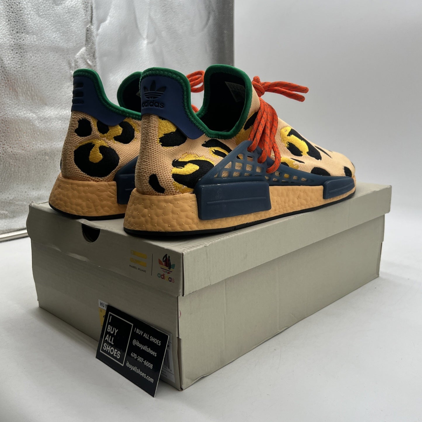 Size 13 - adidas Pharrell x NMD Human Race Animal Print - Pulse Amber (HP3221)