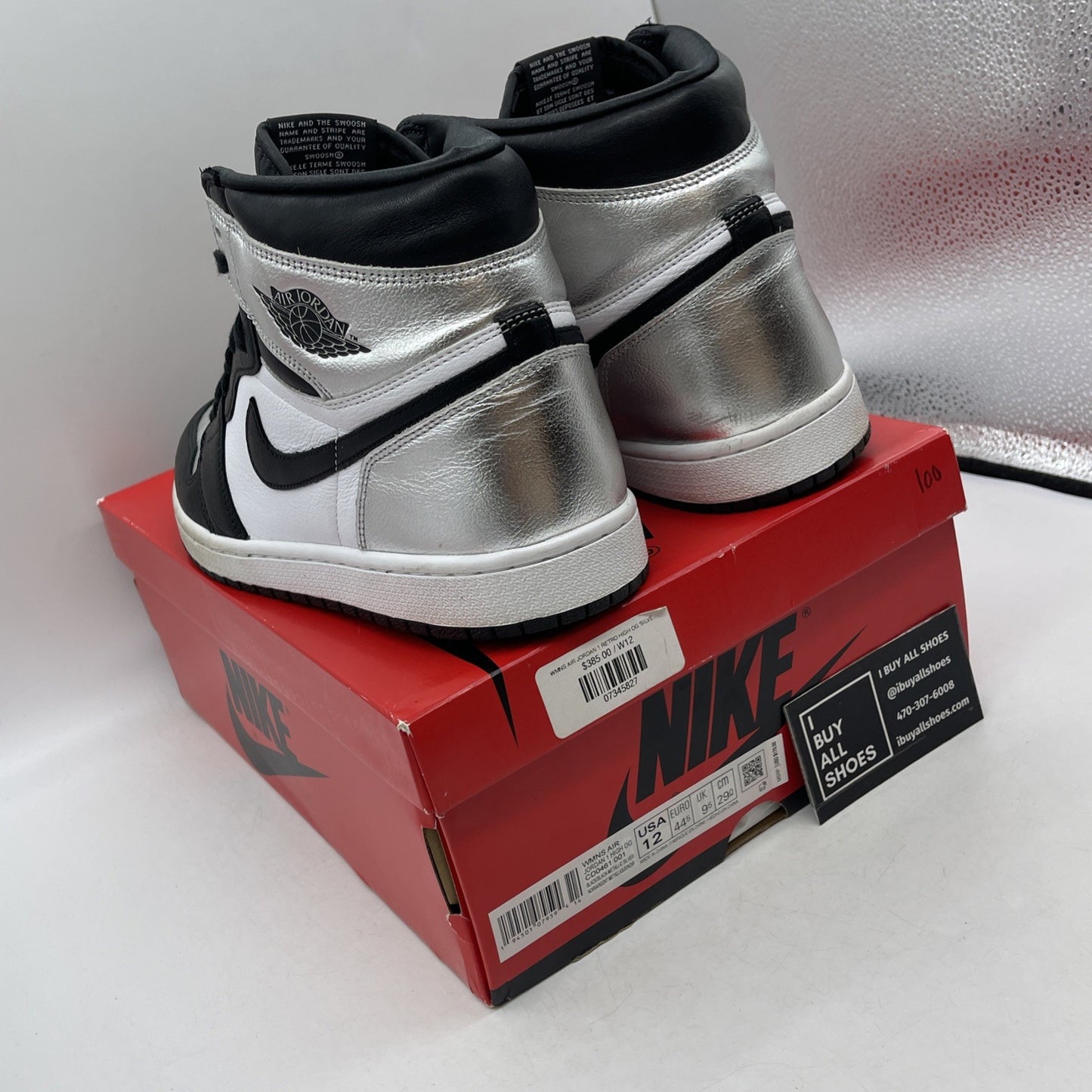 Size 12 - Air Jordan 1 High OG Metallic Silver (CD0461-001)
