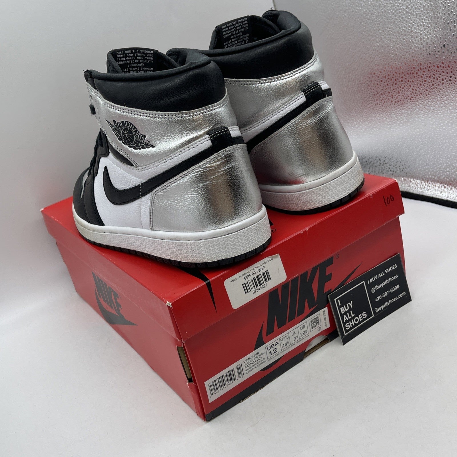 Size 12 - Air Jordan 1 High OG Metallic Silver (CD0461-001)