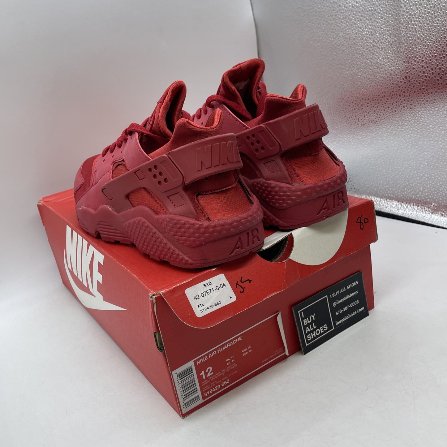 Size 12 - Nike Air Huarache Triple Red (318429-660)