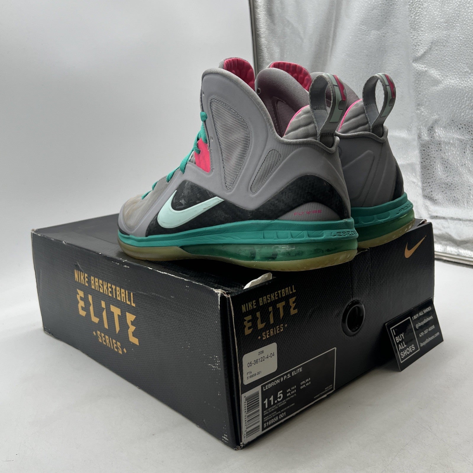 Size 11.5 - Nike LeBron 9 P.S. Elite South Beach (516958-001)