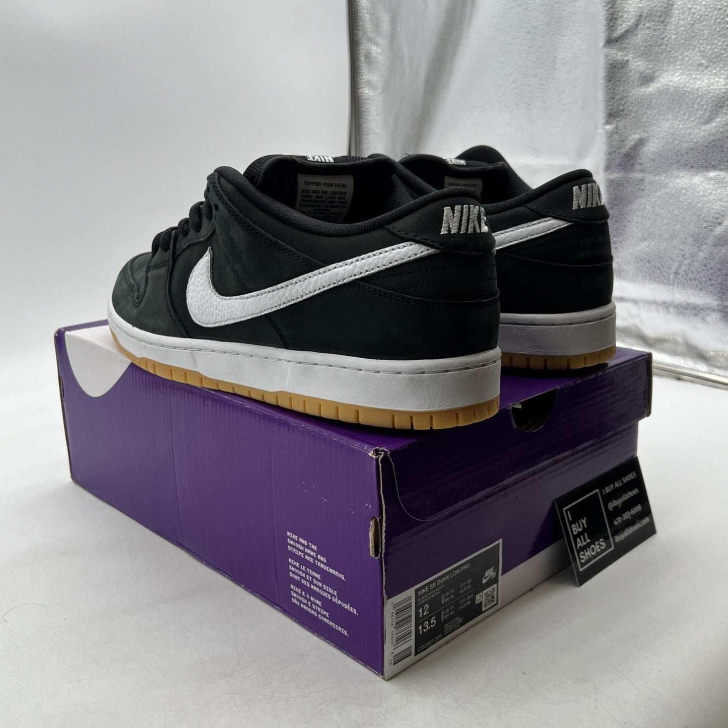 Size 12 - Nike Dunk Low SB Black Gum (CD2563-006)