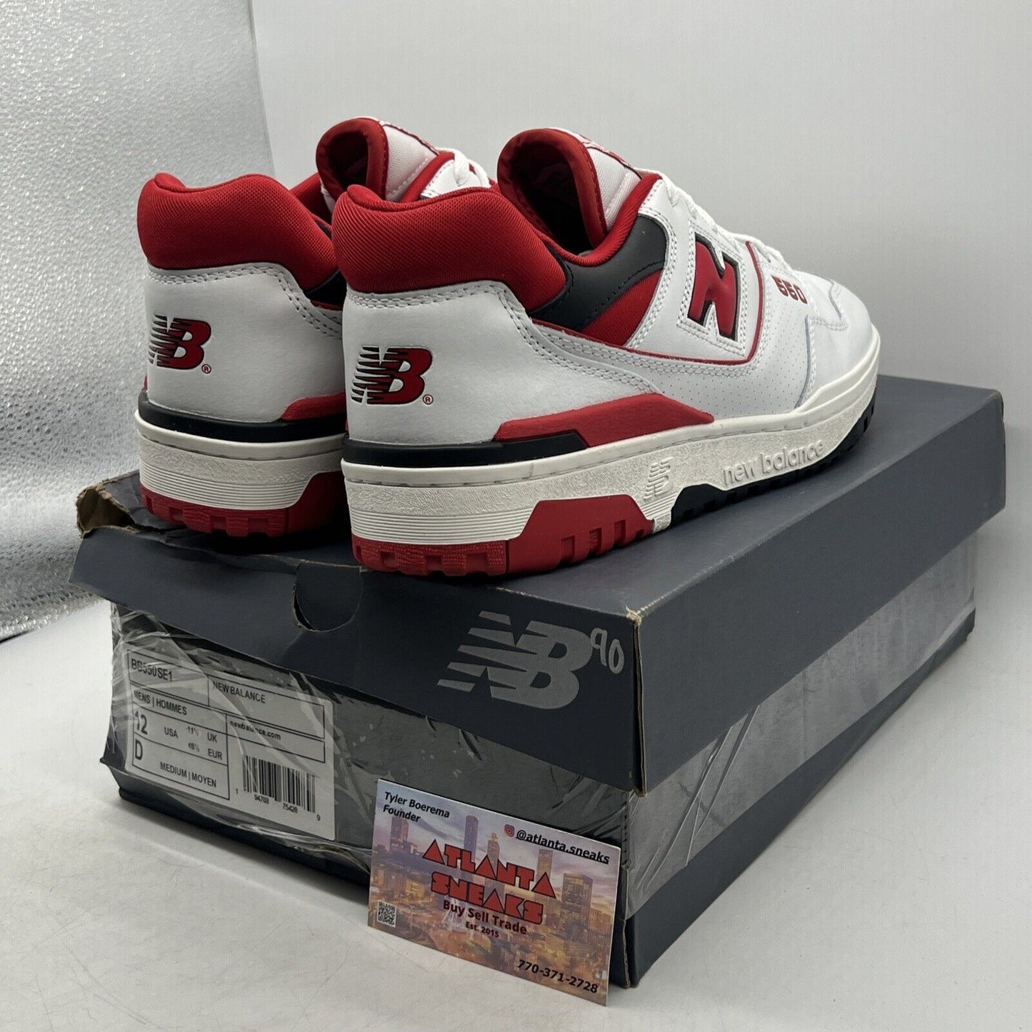 Size 12 - New Balance 550 White Team Red Black Leather (BB550SE1)