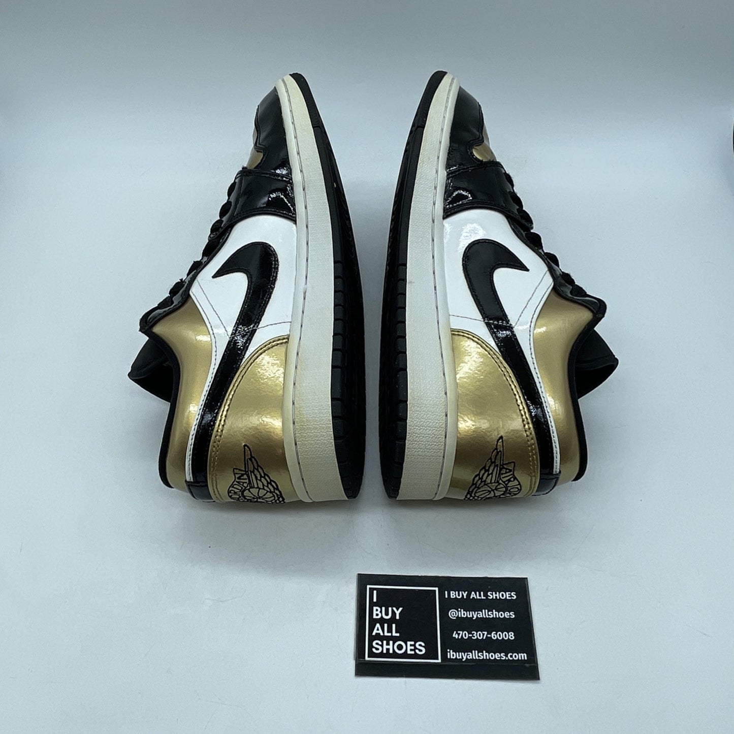 Size 10 - Air Jordan 1 Low Gold Toe Black White Leather (CQ9447-700)