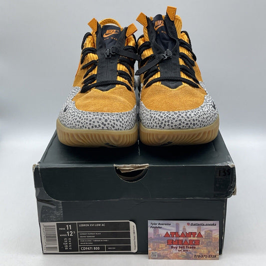 Size 11 - Nike Atmos x LeBron 16 Low Safari Orange Grey Green Suede (CD9471-800)