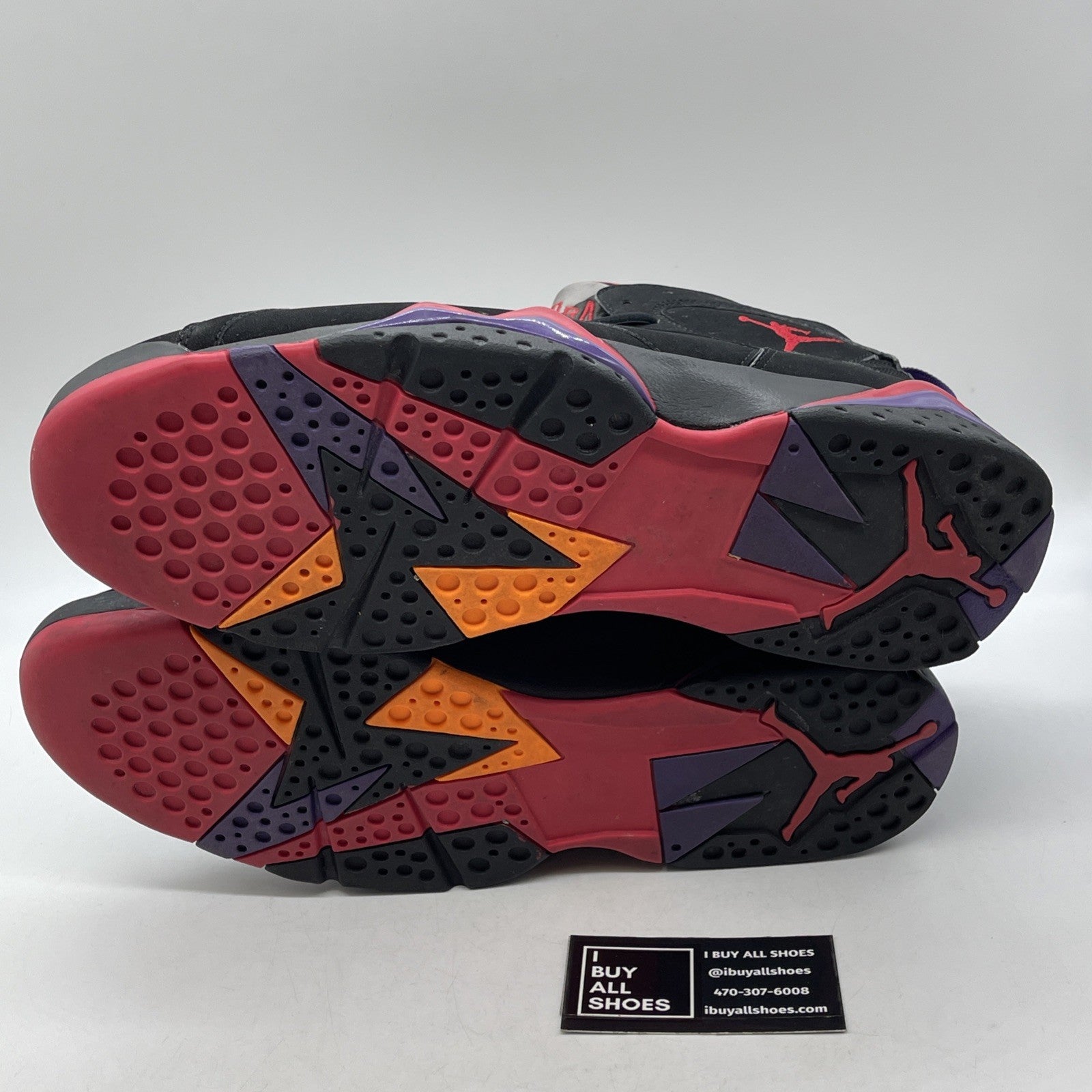 Size 13 - Air Jordan 7 Retro 2012 Raptor Black Purple Red Suede (304775-018)