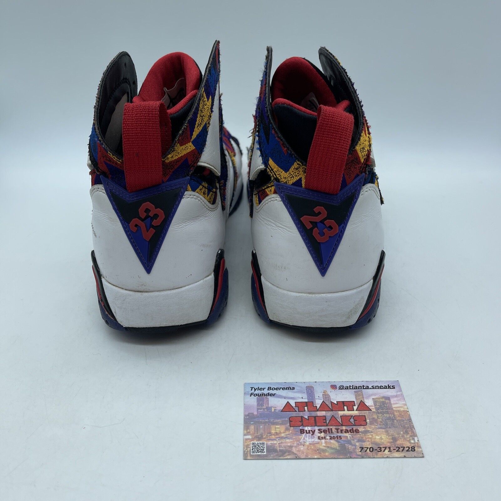 Size 10.5 - Air Jordan 7 Retro Sweater White Purple Yellow (304775-142)