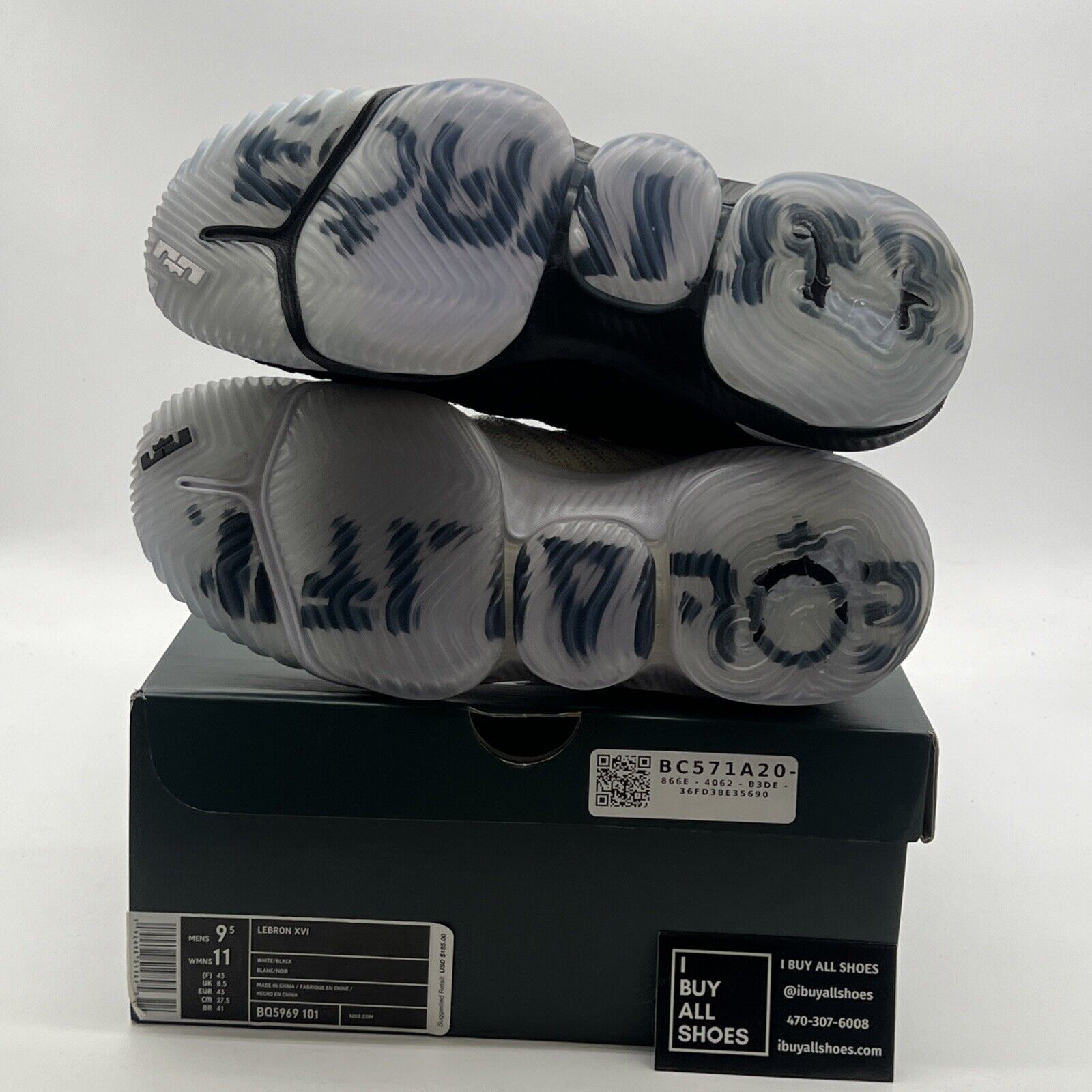 Size 9.5 - Nike LeBron 16 Equality - Black White (BQ5969-101)
