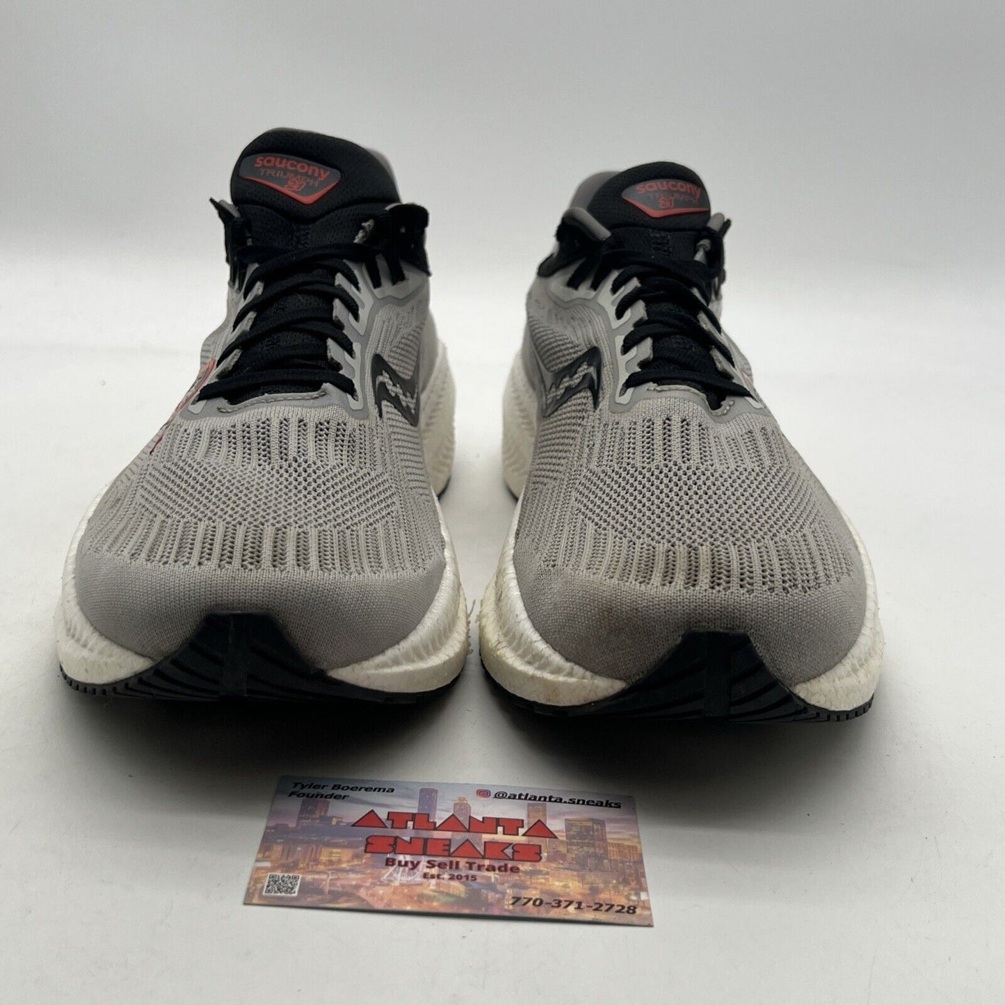 Size 12 - Saucony Triumph 21 Men's Concrete Gray Orange Running (S20881-30)