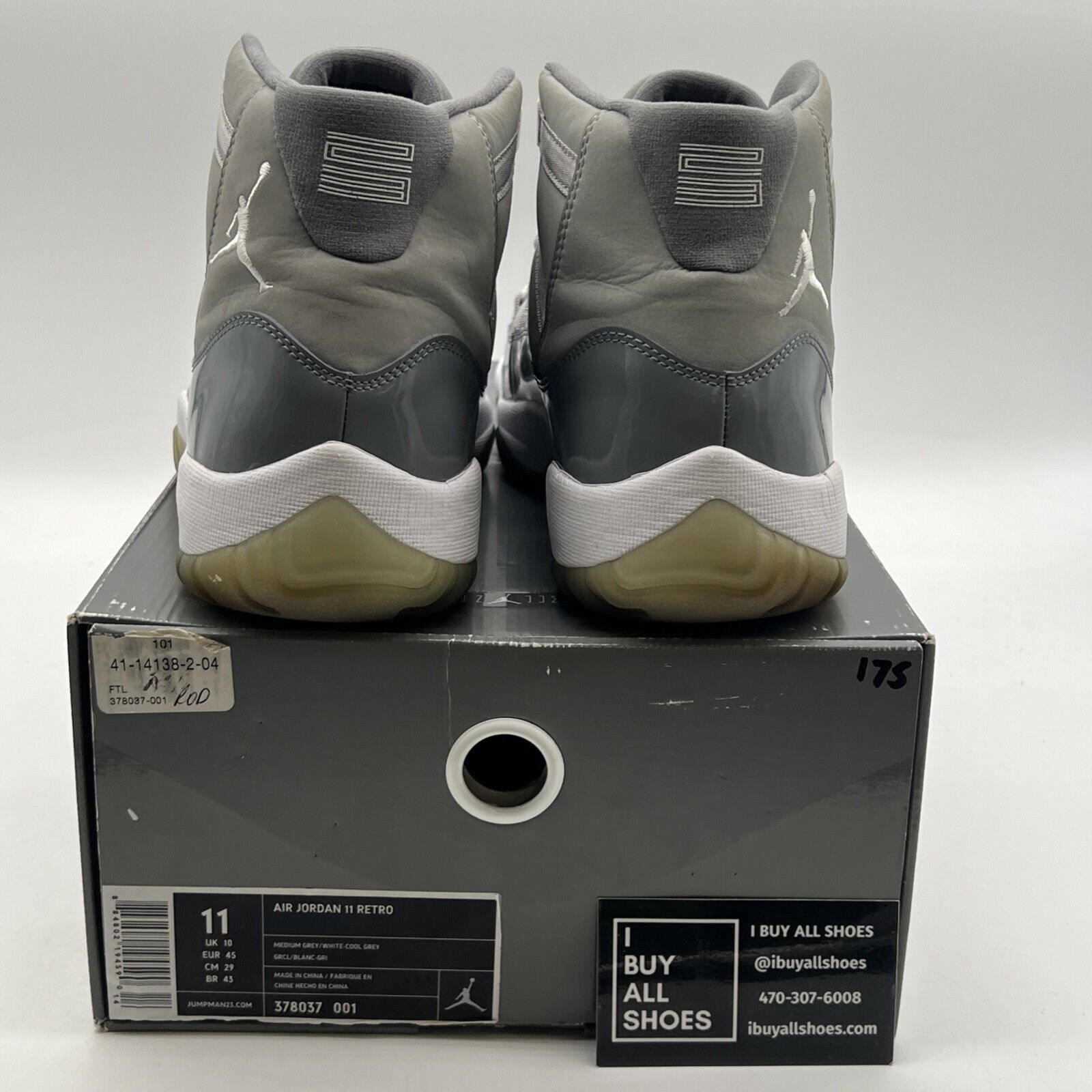 Size 11 - Air Jordan 11 Retro 2010 Cool Grey (378037-001)