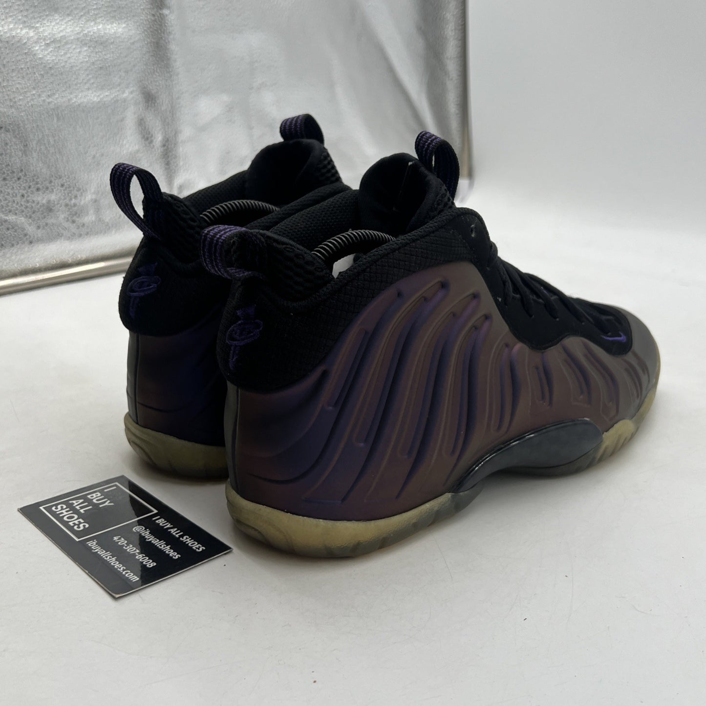 Size 6.5Y - Nike Little Posite One Mid Eggplant (644791-005)